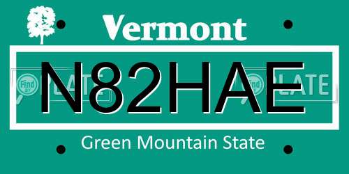 N82HAE Vermont License Plate