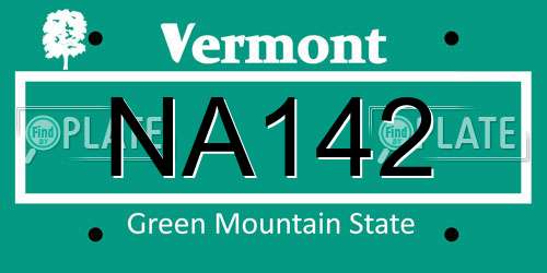 NA142 Vermont License Plate