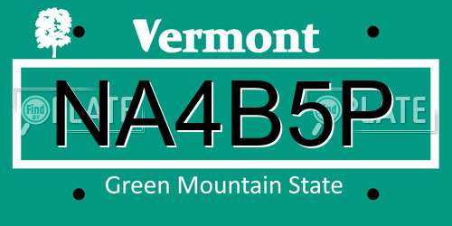 NA4B5P Vermont License Plate