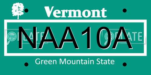 NAA10A Vermont License Plate