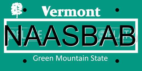 NAASBAB Vermont License Plate