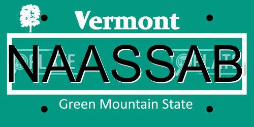 NAASSAB Vermont License Plate