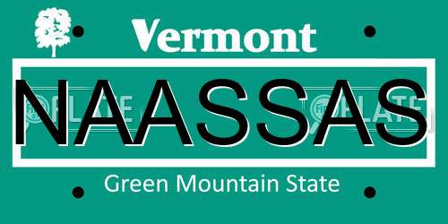 NAASSAS Vermont License Plate