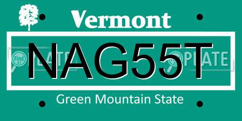 NAG55T Vermont License Plate
