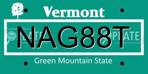 NAG88T Vermont License Plate