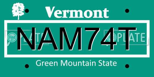 NAM74T Vermont License Plate