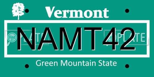 NAMT42 Vermont License Plate