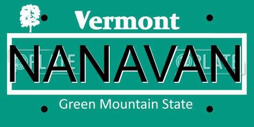 NANAVAN Vermont License Plate