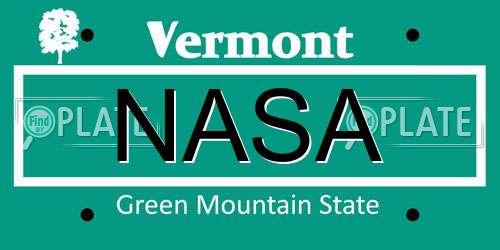 NASA Vermont License Plate