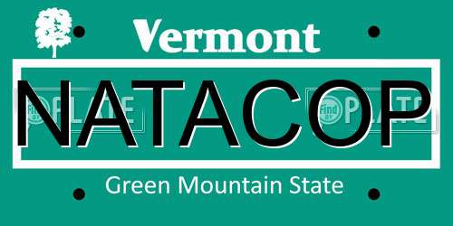NATACOP Vermont License Plate
