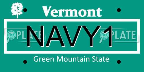 NAVY1 Vermont License Plate