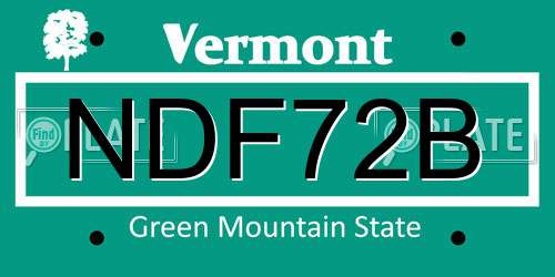 NDF72B Vermont License Plate