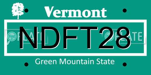 NDFT28 Vermont License Plate