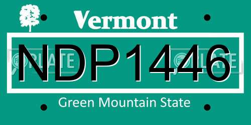 NDP1446 Vermont License Plate