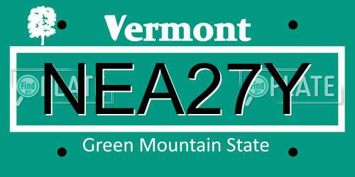 NEA27Y Vermont License Plate