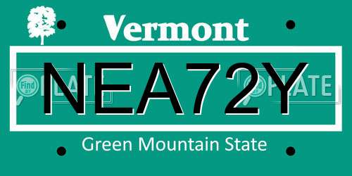 NEA72Y Vermont License Plate