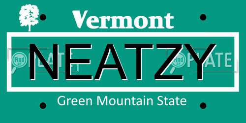 NEATZY Vermont License Plate