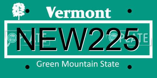 NEW225 Vermont License Plate