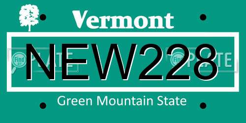 NEW228 Vermont License Plate