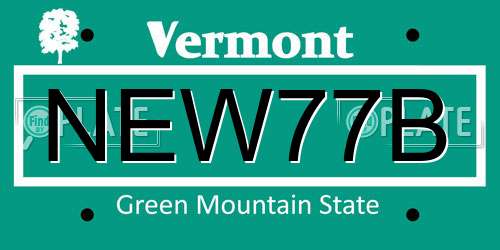 NEW77B Vermont License Plate