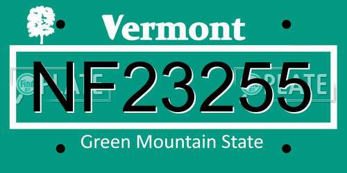 NF23255 Vermont License Plate