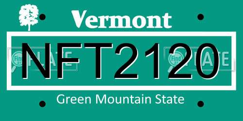 NFT2120 Vermont License Plate