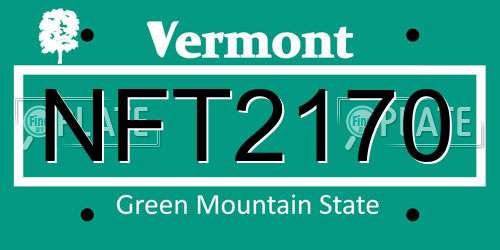 NFT2170 Vermont License Plate