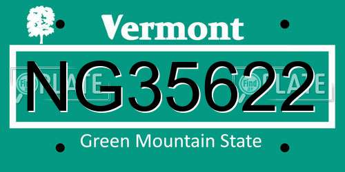 NG35622 Vermont License Plate