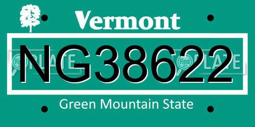 NG38622 Vermont License Plate