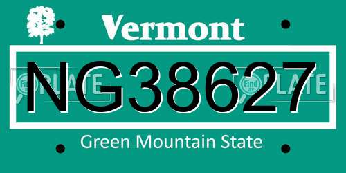 NG38627 Vermont License Plate