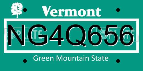 NG4Q656 Vermont License Plate