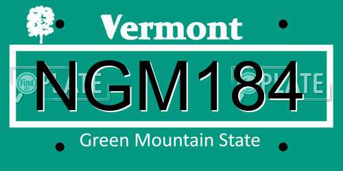 NGM184 Vermont License Plate