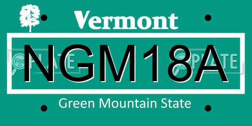 NGM18A Vermont License Plate