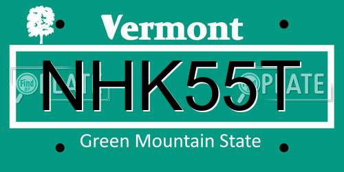 NHK55T Vermont License Plate