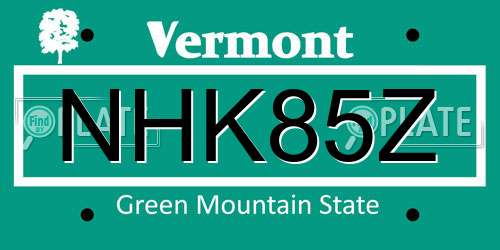 NHK85Z Vermont License Plate