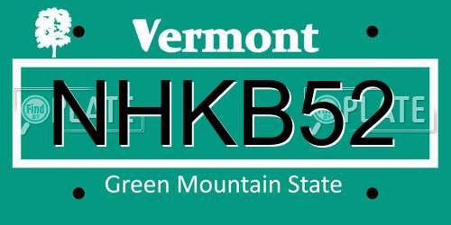 NHKB52 Vermont License Plate