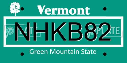 NHKB82 Vermont License Plate