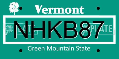 NHKB87 Vermont License Plate