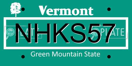 NHKS57 Vermont License Plate
