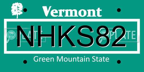 NHKS82 Vermont License Plate