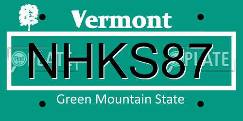 NHKS87 Vermont License Plate