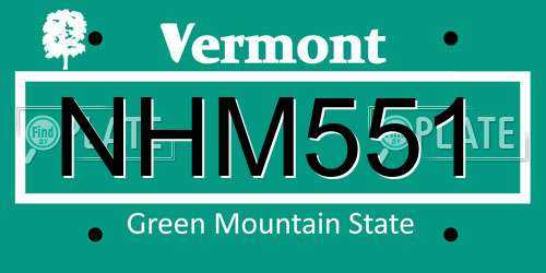 NHM551 Vermont License Plate
