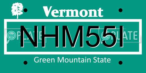 NHM55I Vermont License Plate