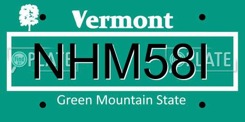 NHM58I Vermont License Plate