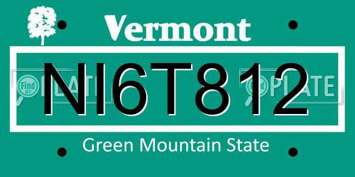 NI6T812 Vermont License Plate