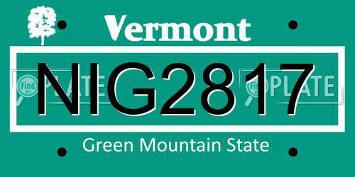 NIG2817 Vermont License Plate