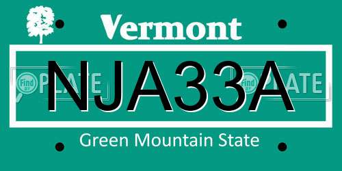 NJA33A Vermont License Plate