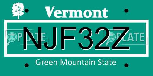 NJF32Z Vermont License Plate