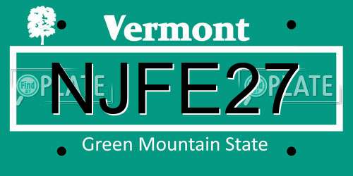 NJFE27 Vermont License Plate