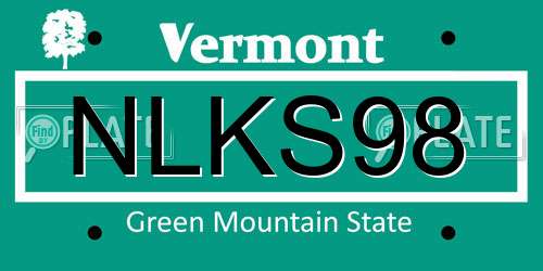 NLKS98 Vermont License Plate